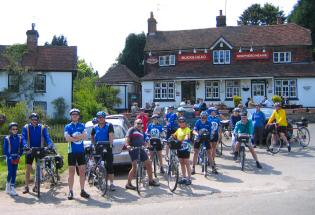 After lunch, outside the pub in Godden Green